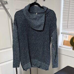 Leo & Nicole Navy Cowl Neck Sweater